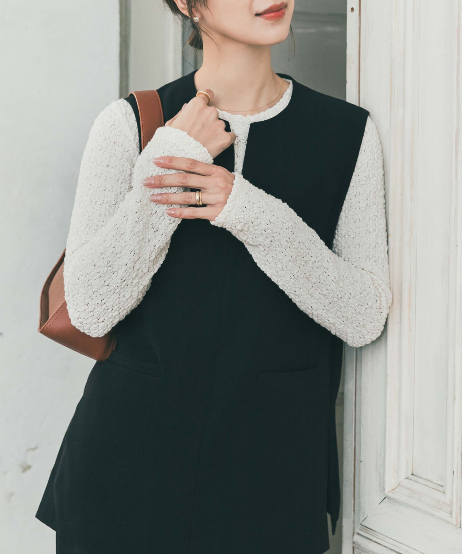 URBAN RESEARCH DOORS「ポコポコレースロングTシャツ」|Tシャツ・カットソー|