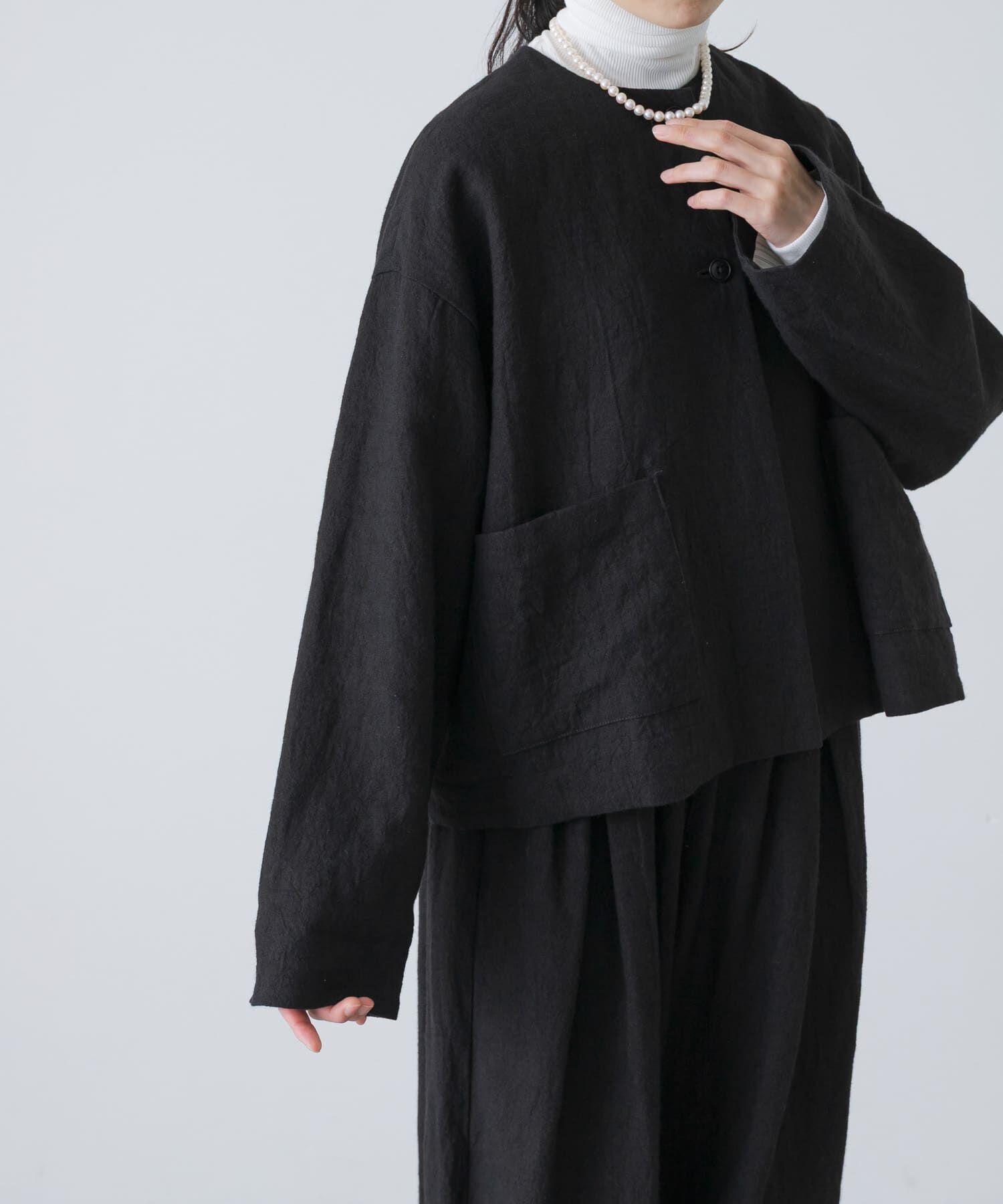 リネンラミーノーカラージャケット（かぐれ）｜ルミネのファッション