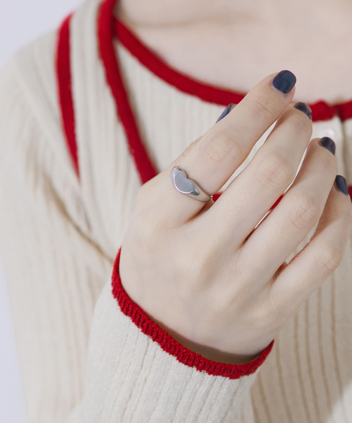 SMELLY「ステンレスハートシグネットリング」|リング|シルバー