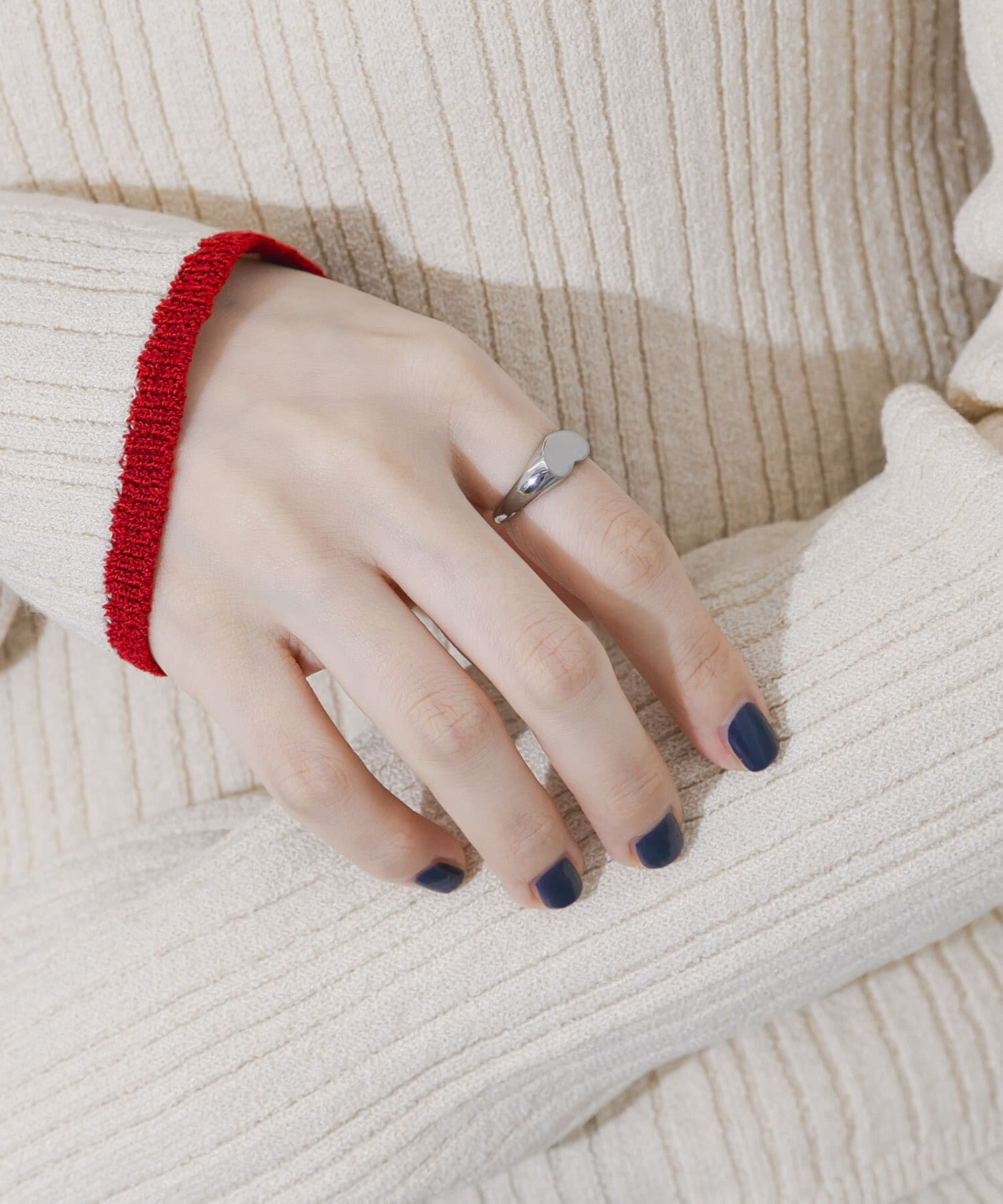 SMELLY「ステンレスハートシグネットリング」|リング|