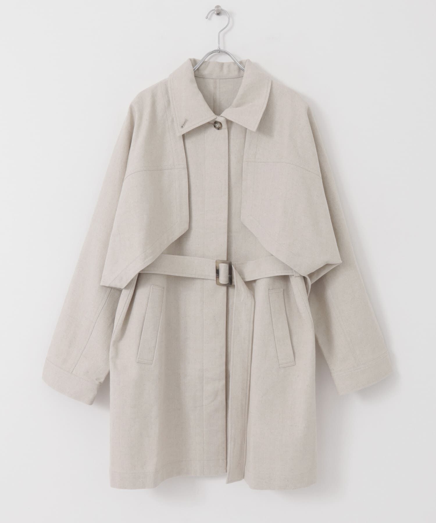 「3WAYミドルコート」|ノーカラーコート|