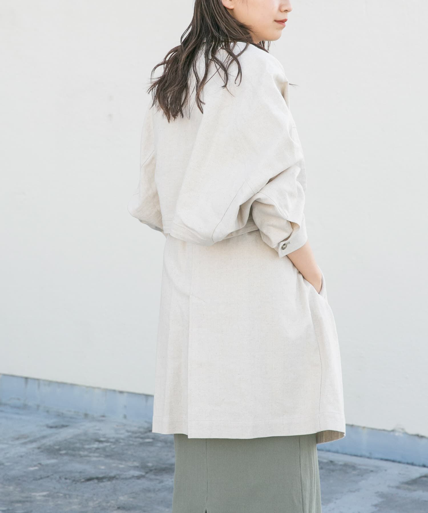  「3WAYミドルコート」|ノーカラーコート|