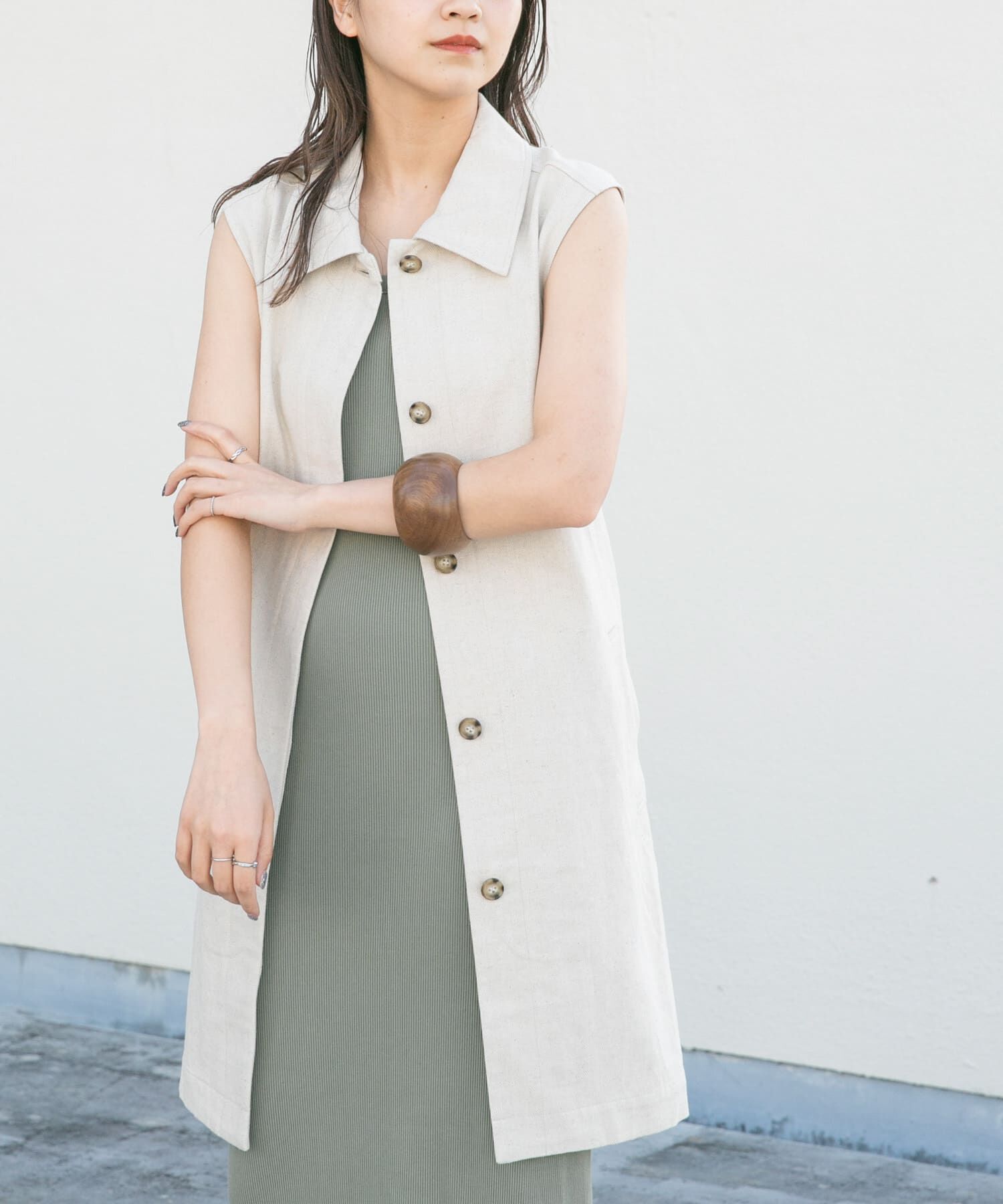  「3WAYミドルコート」|ノーカラーコート|