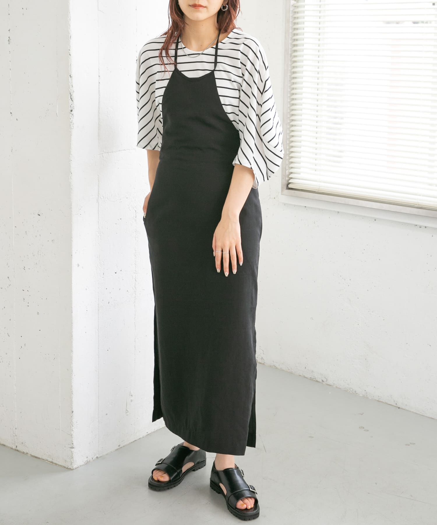  「エプロンワンピース」|ワンピース|ブラック