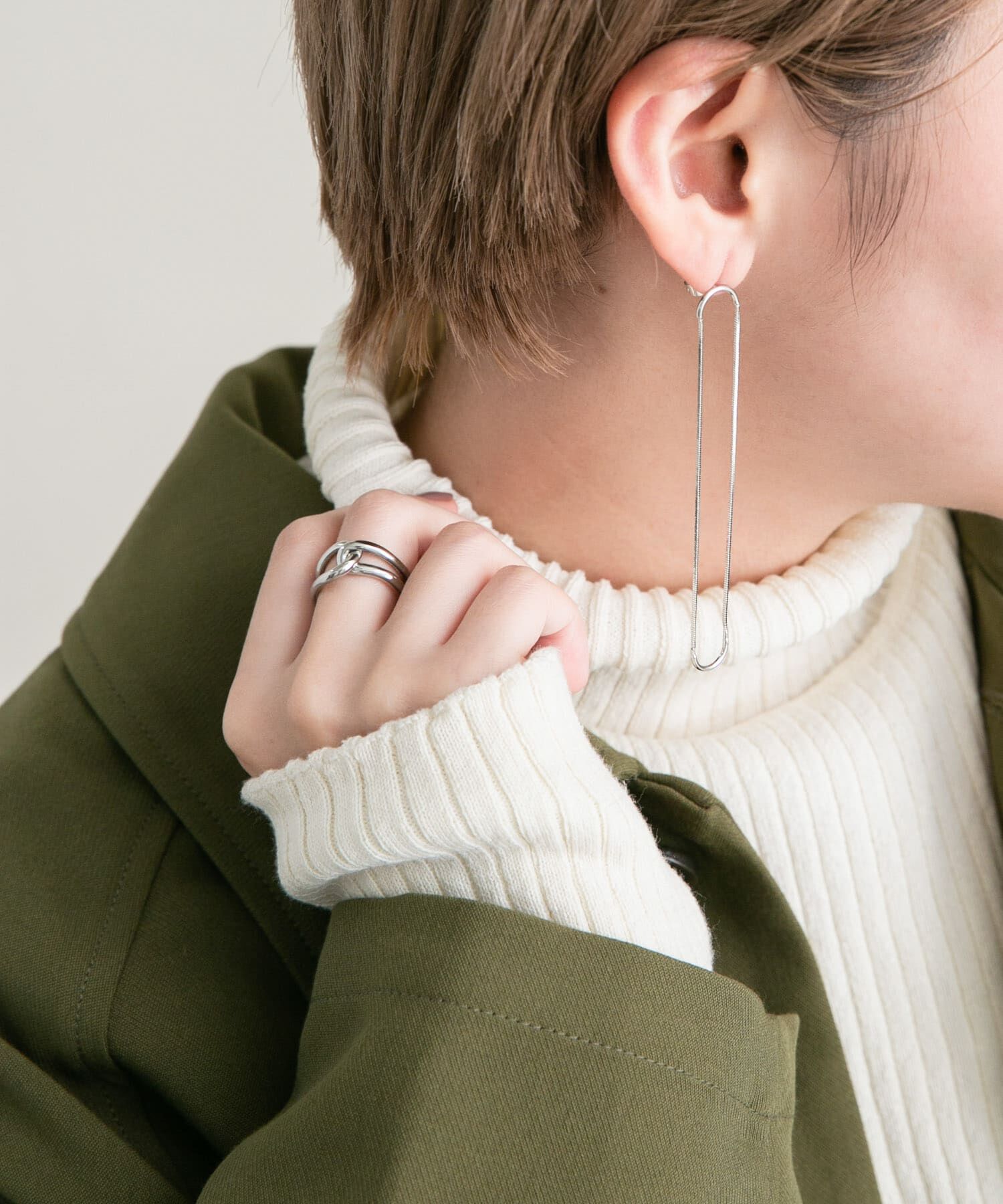  「ロングオーバルチェーンピアス」|ピアス|