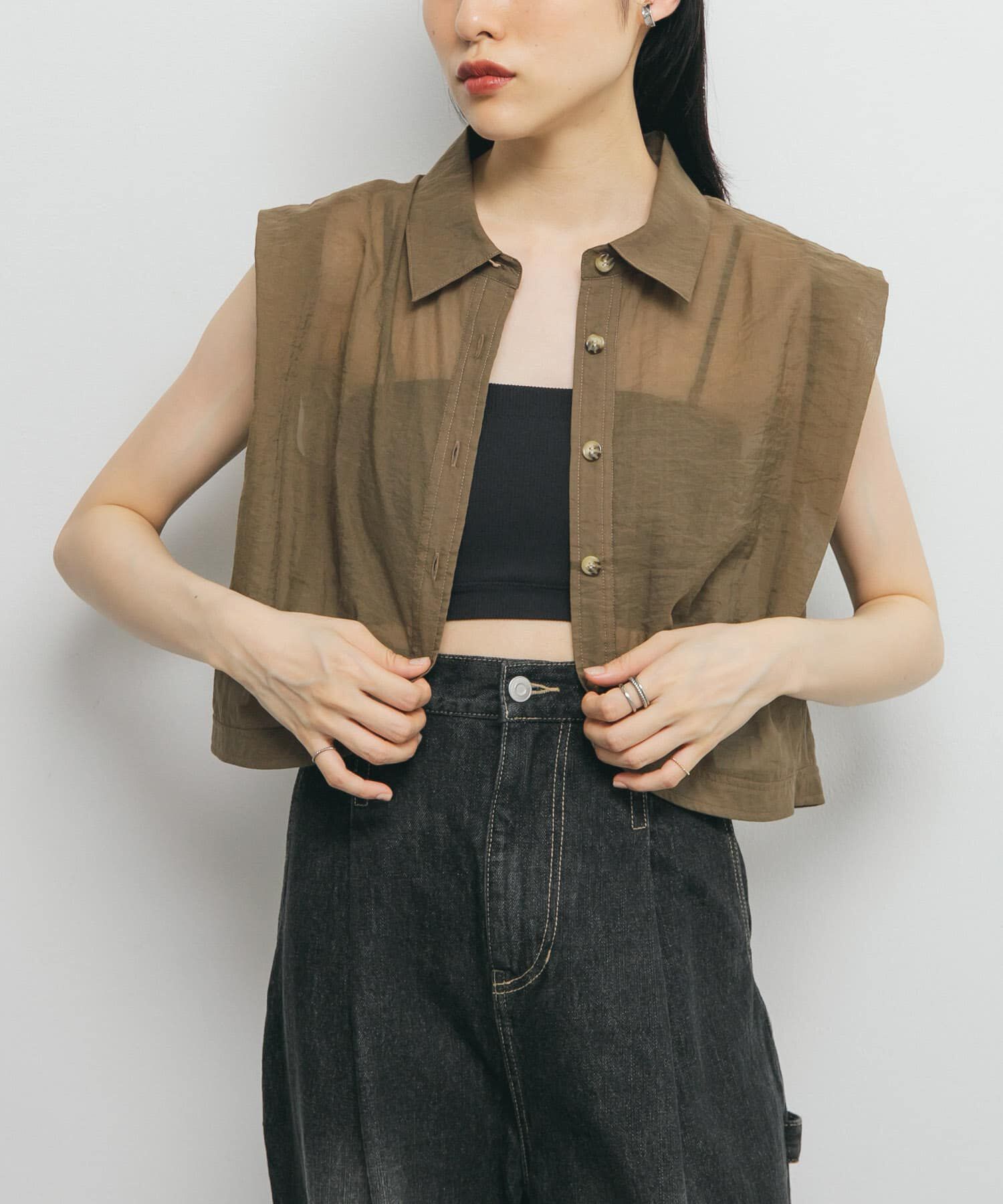  「ショルダータックコンパクトシャツ」|シャツ・ブラウス|