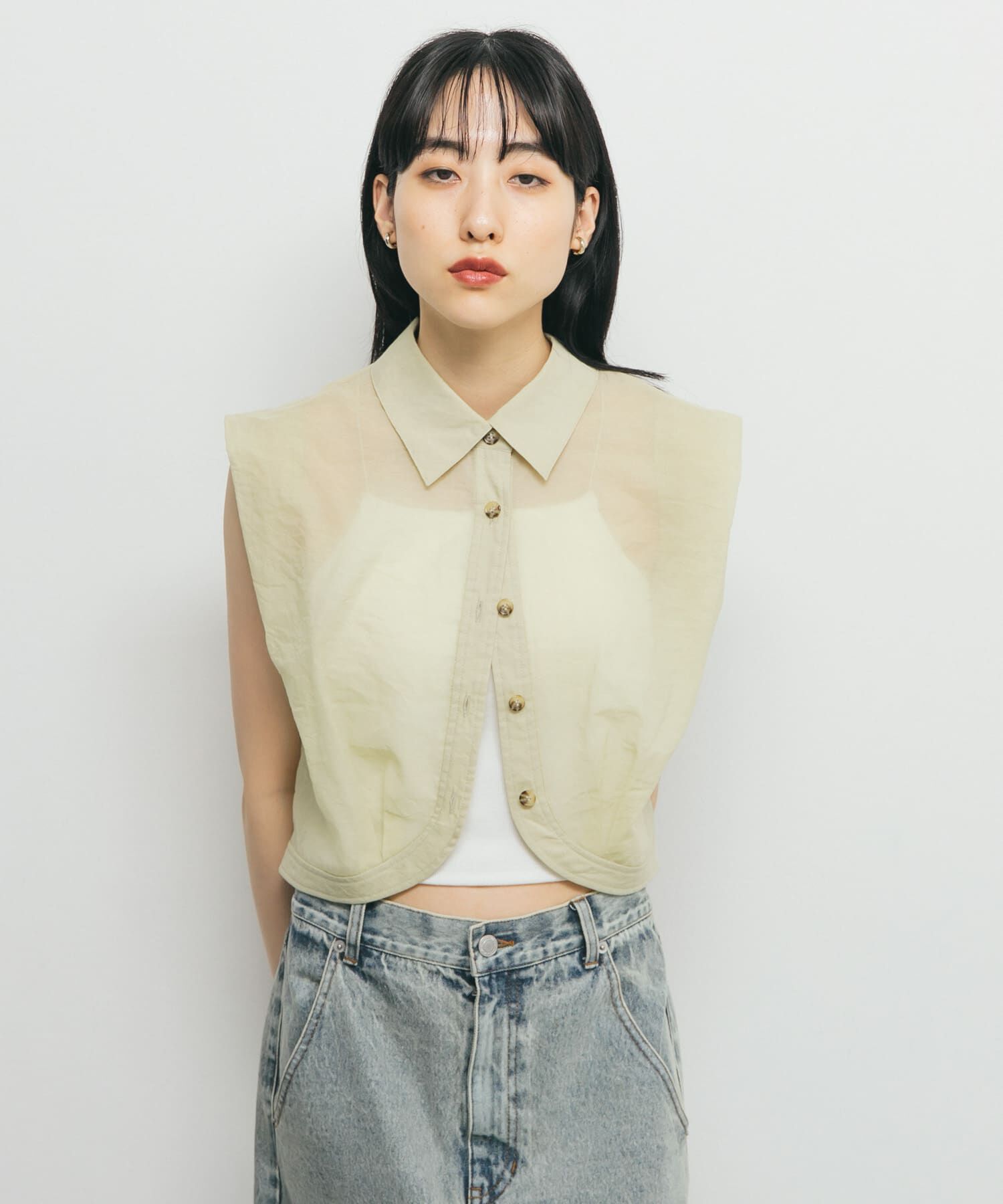  「ショルダータックコンパクトシャツ」|シャツ・ブラウス|