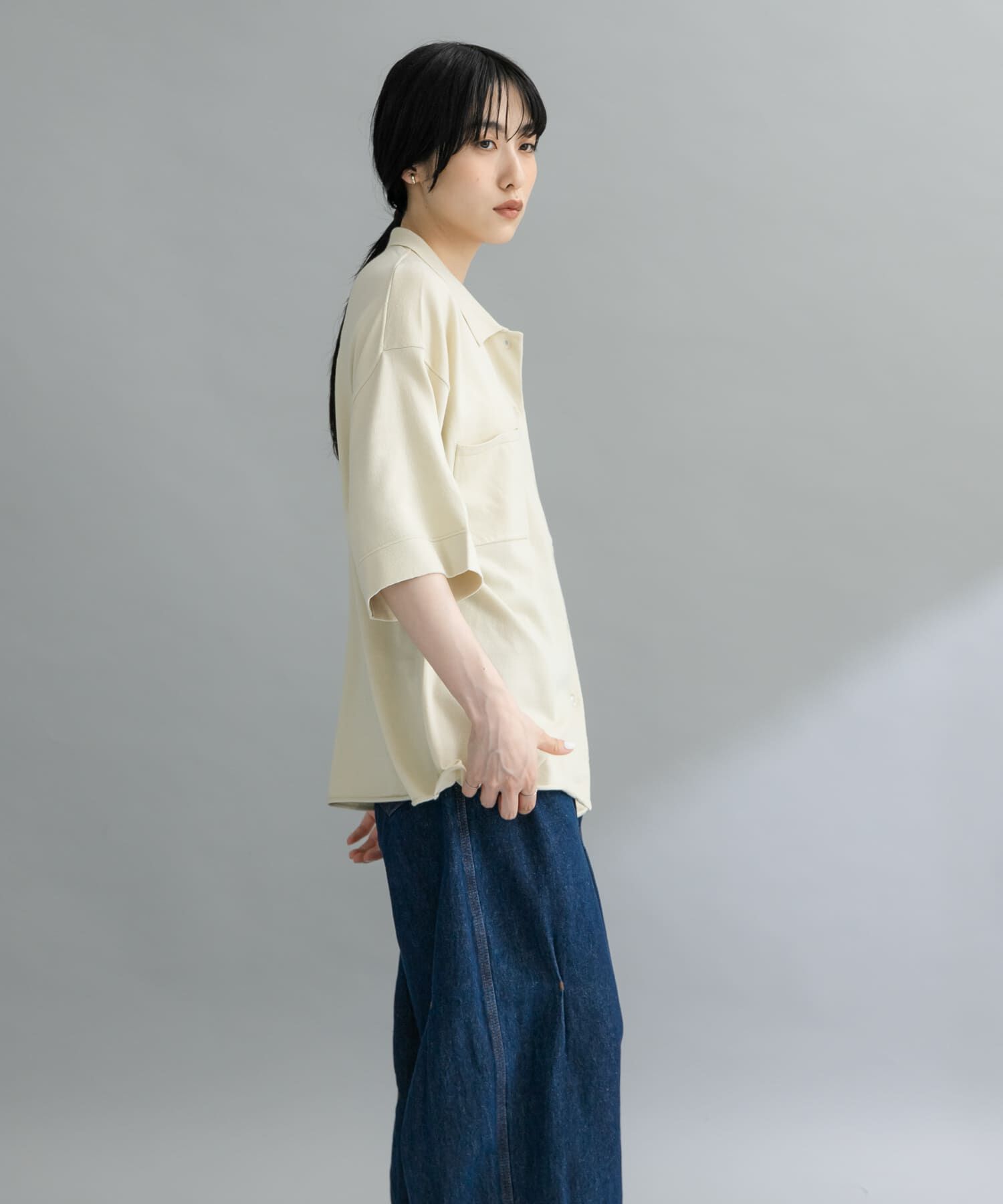  「『WEB限定』ルーズシルエットニットシャツ」|ニット・セーター|