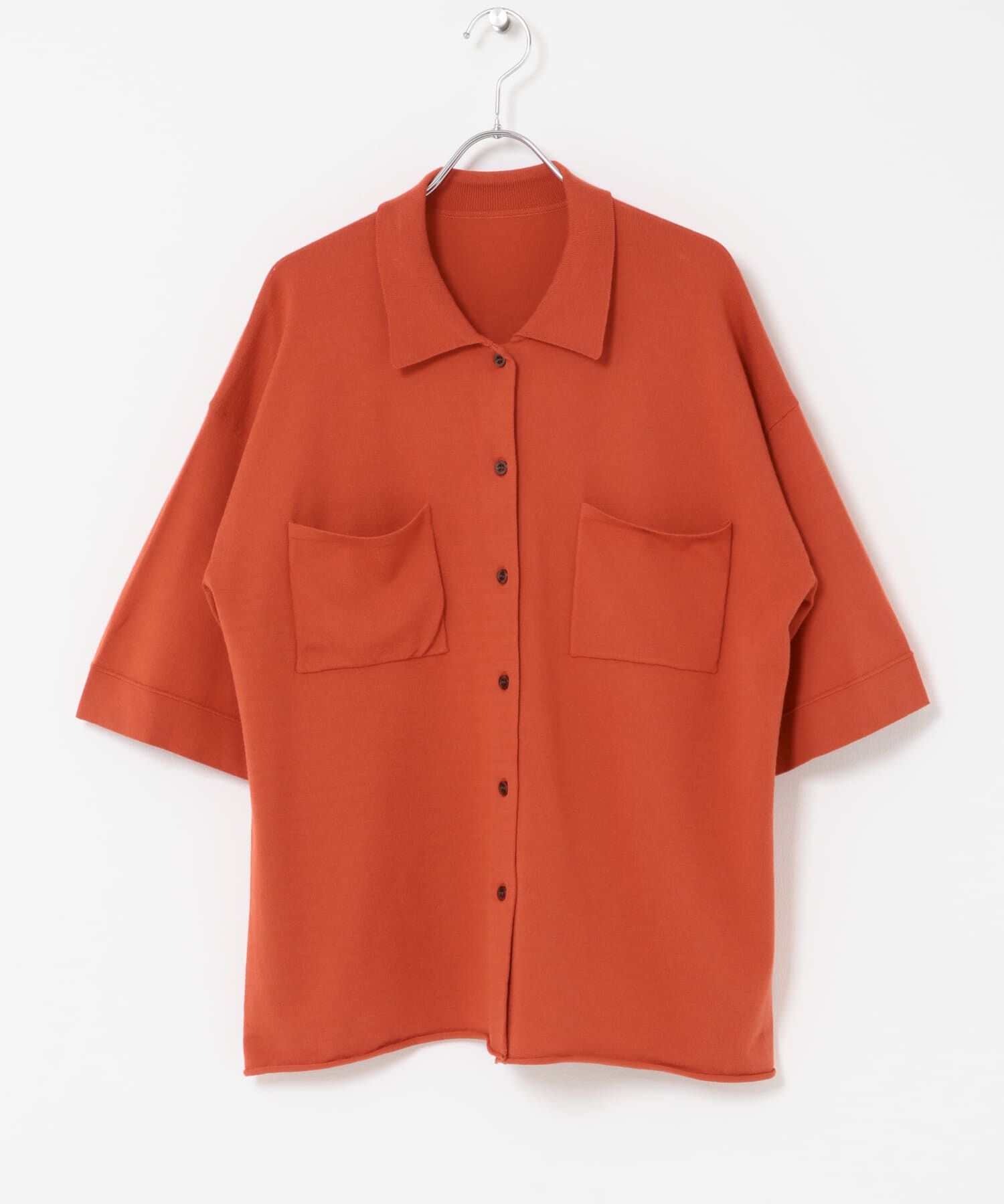  「『WEB限定』ルーズシルエットニットシャツ」|ニット・セーター|