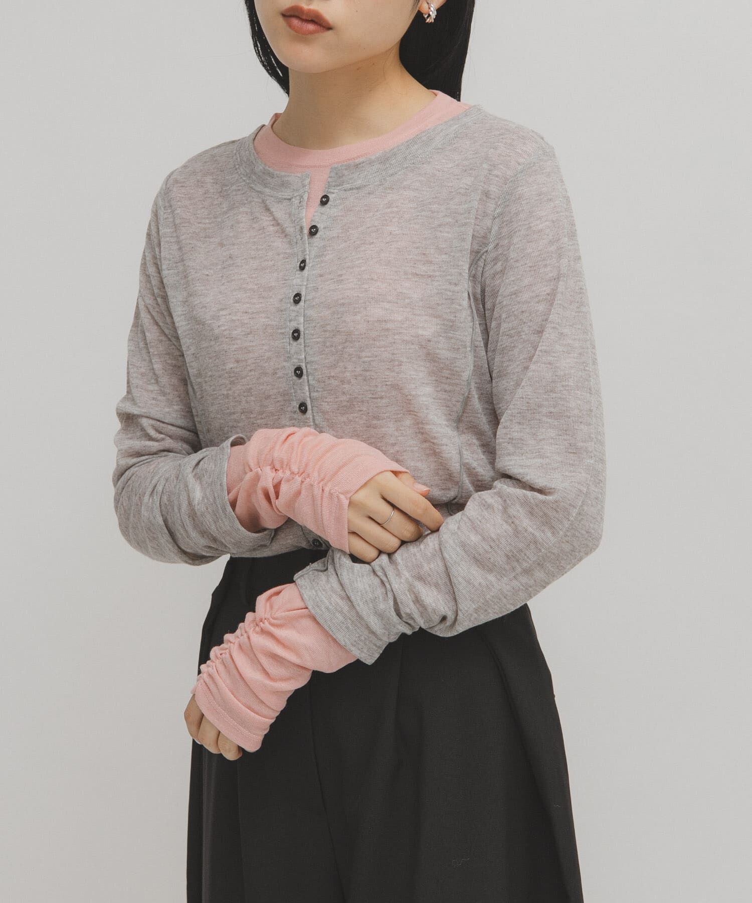  「バイカラーレイヤードカットソー」|Tシャツ・カットソー|