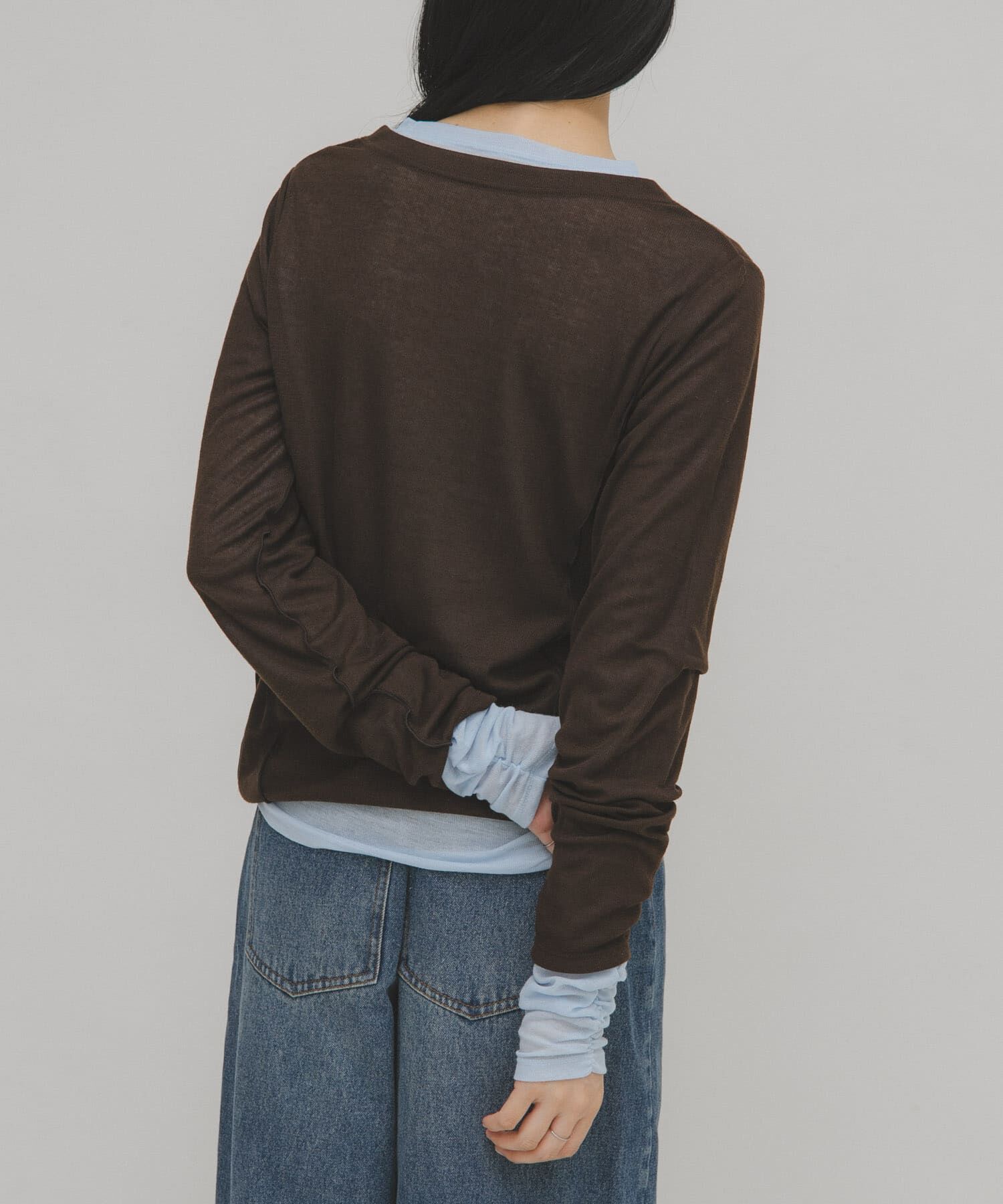  「バイカラーレイヤードカットソー」|Tシャツ・カットソー|