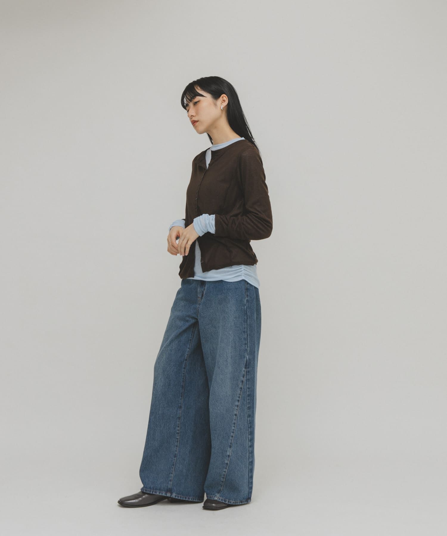  「バイカラーレイヤードカットソー」|Tシャツ・カットソー|