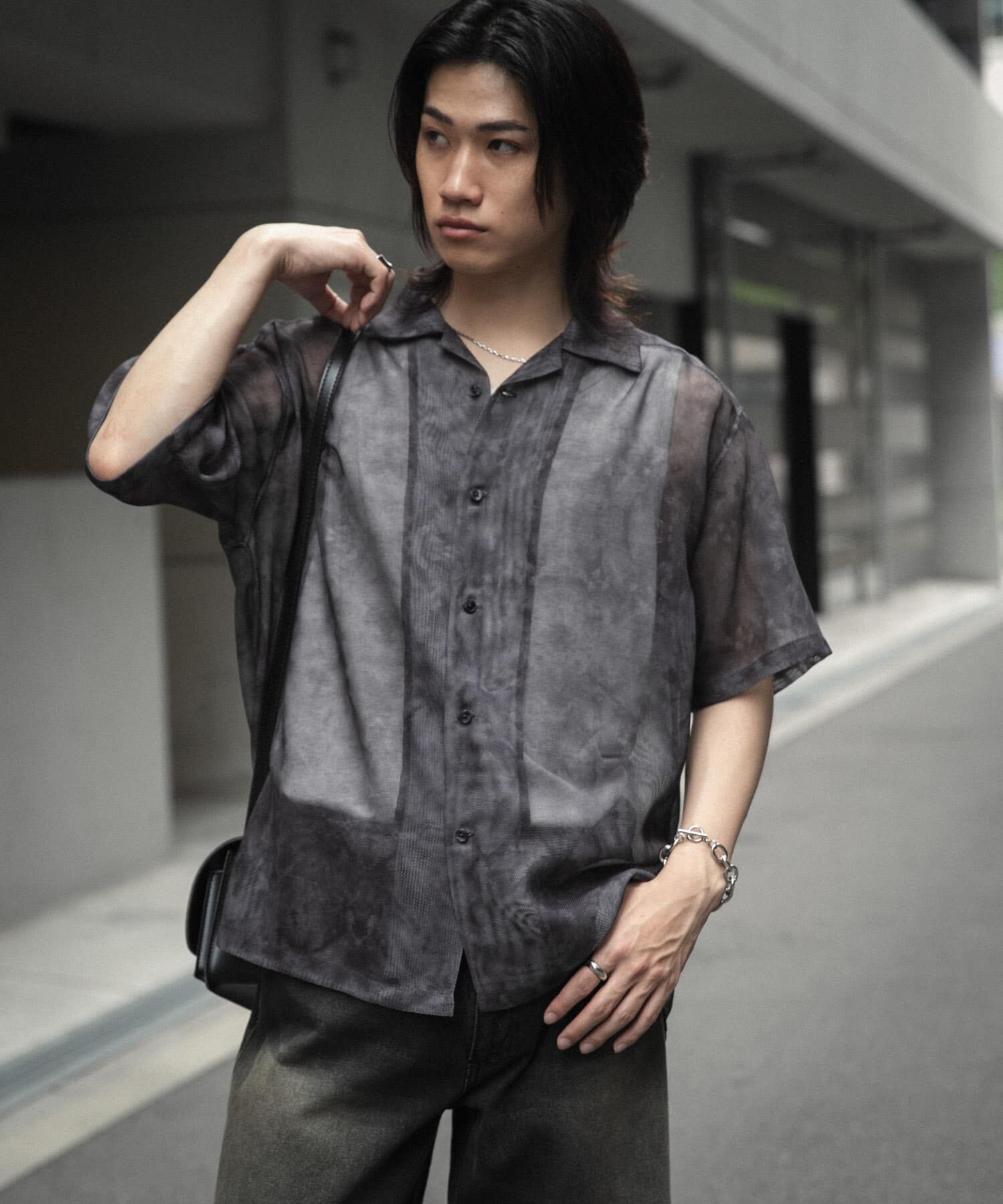 SENSE OF PLACE by URBAN RESEARCH「シアープリントオープンカラーショートスリーブシャツ」|シャツ・ブラウス|