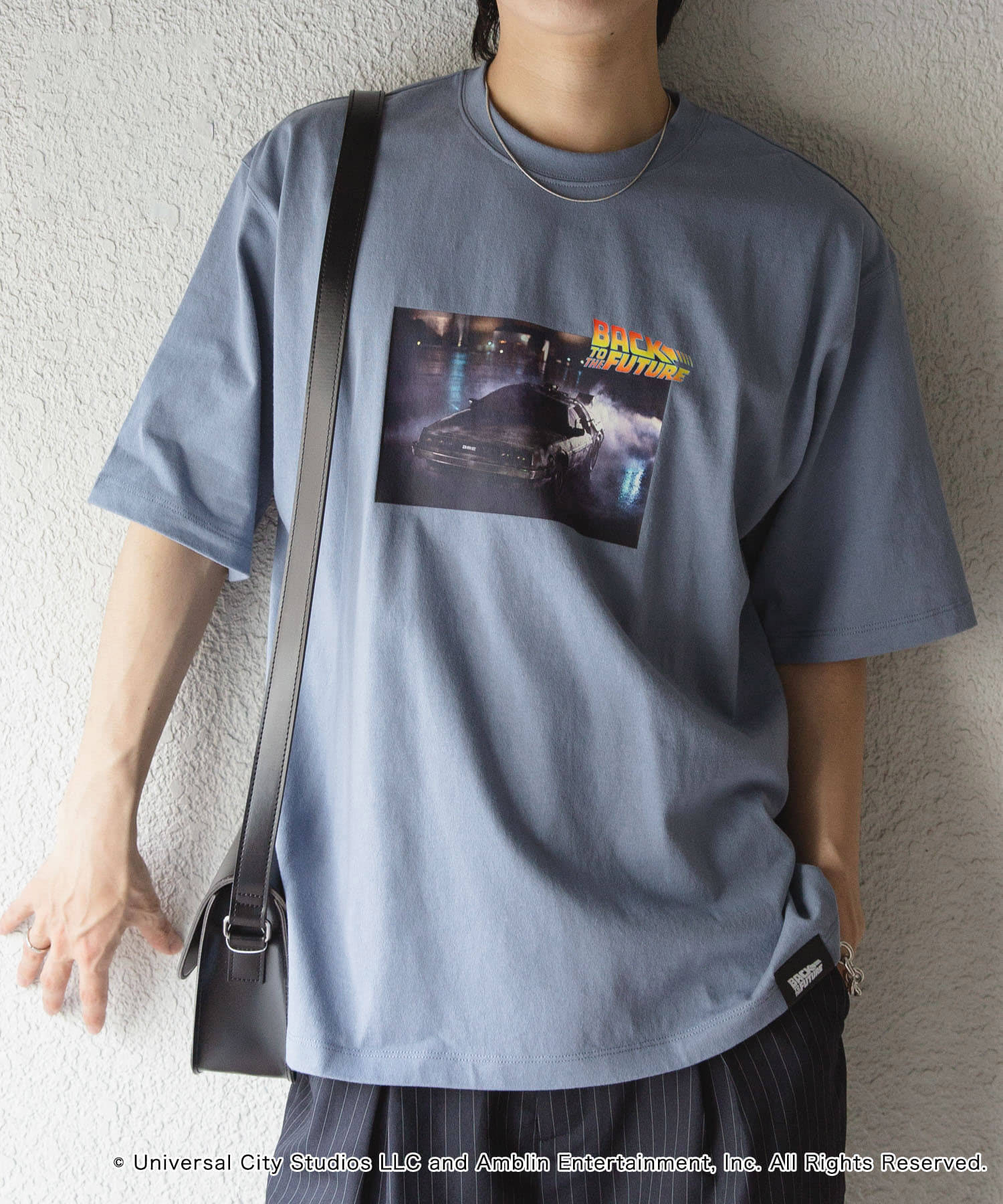 SENSE OF PLACE by URBAN RESEARCH「『別注』SENSE OF PLACE&times;BTTF クルーネックプリントTシャツ C」|Tシャツ・カットソー|ブルー