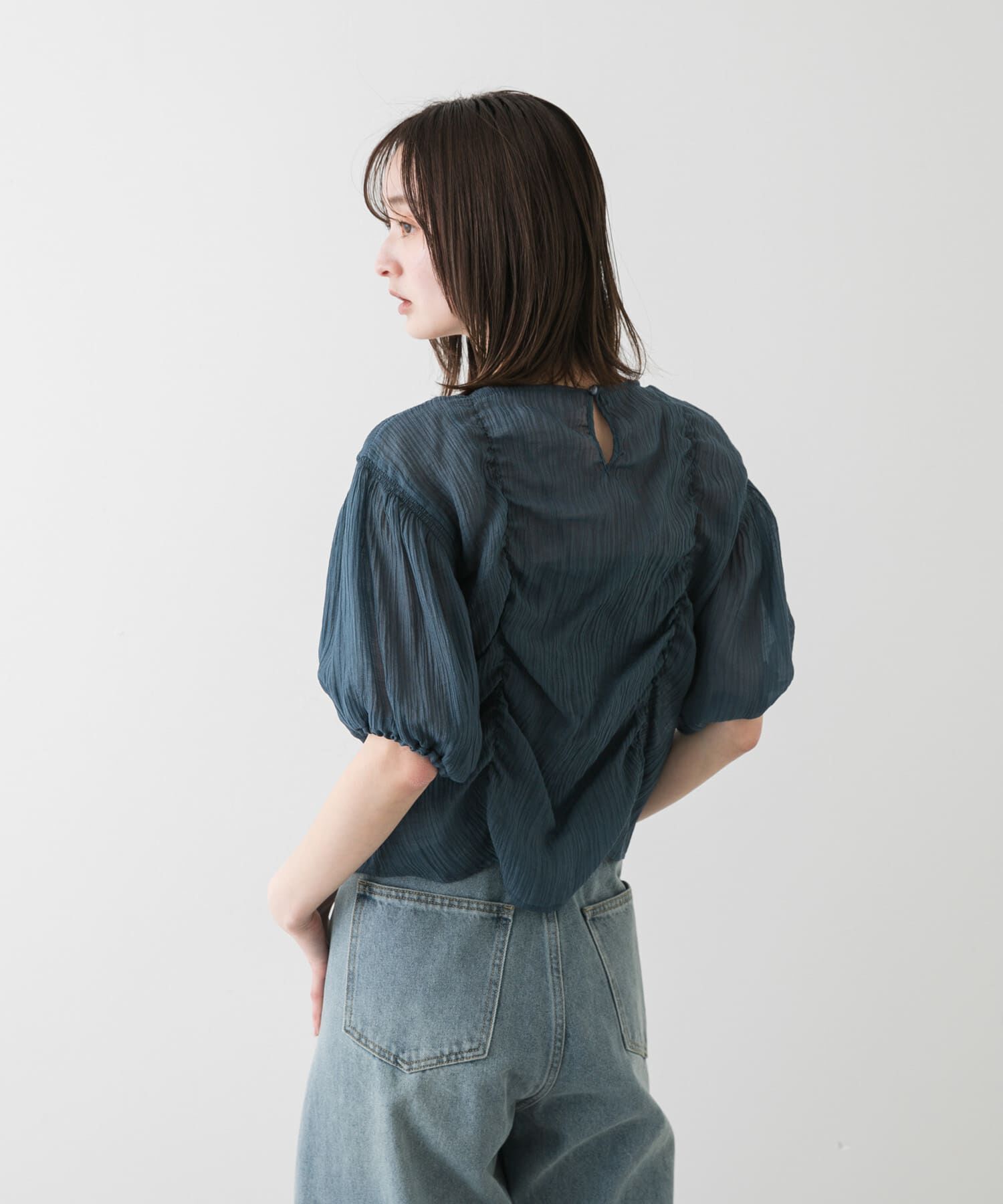 SENSE OF PLACE by URBAN RESEARCH「シャーリングブラウス(5分袖)」|シャツ・ブラウス|