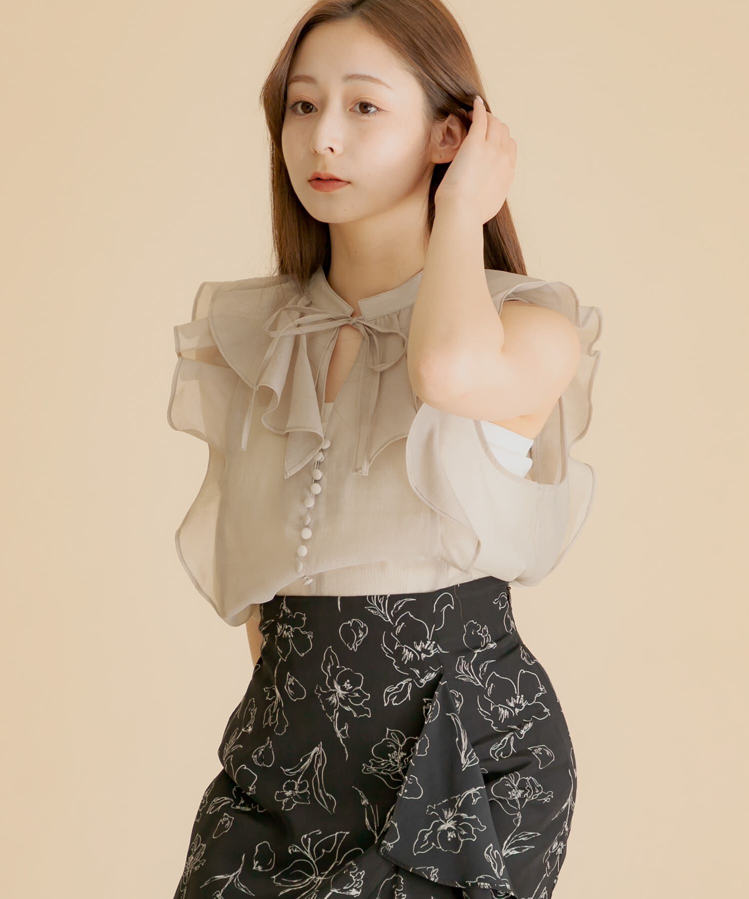 SENSE OF PLACE by URBAN RESEARCH「シアーラッフルブラウス」|シャツ・ブラウス|