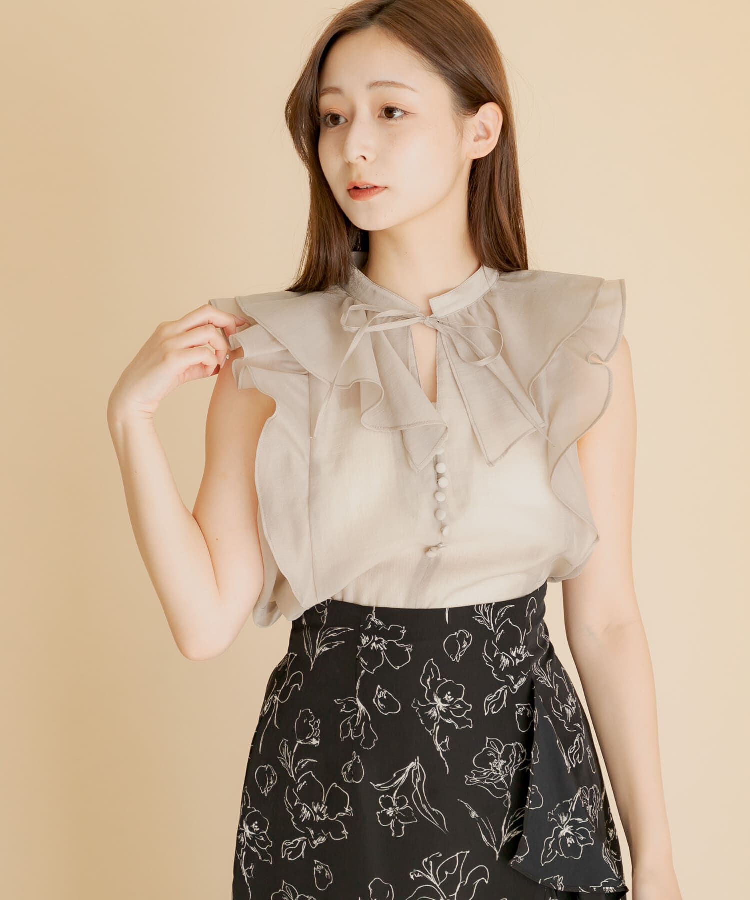 SENSE OF PLACE by URBAN RESEARCH「シアーラッフルブラウス」|シャツ・ブラウス|