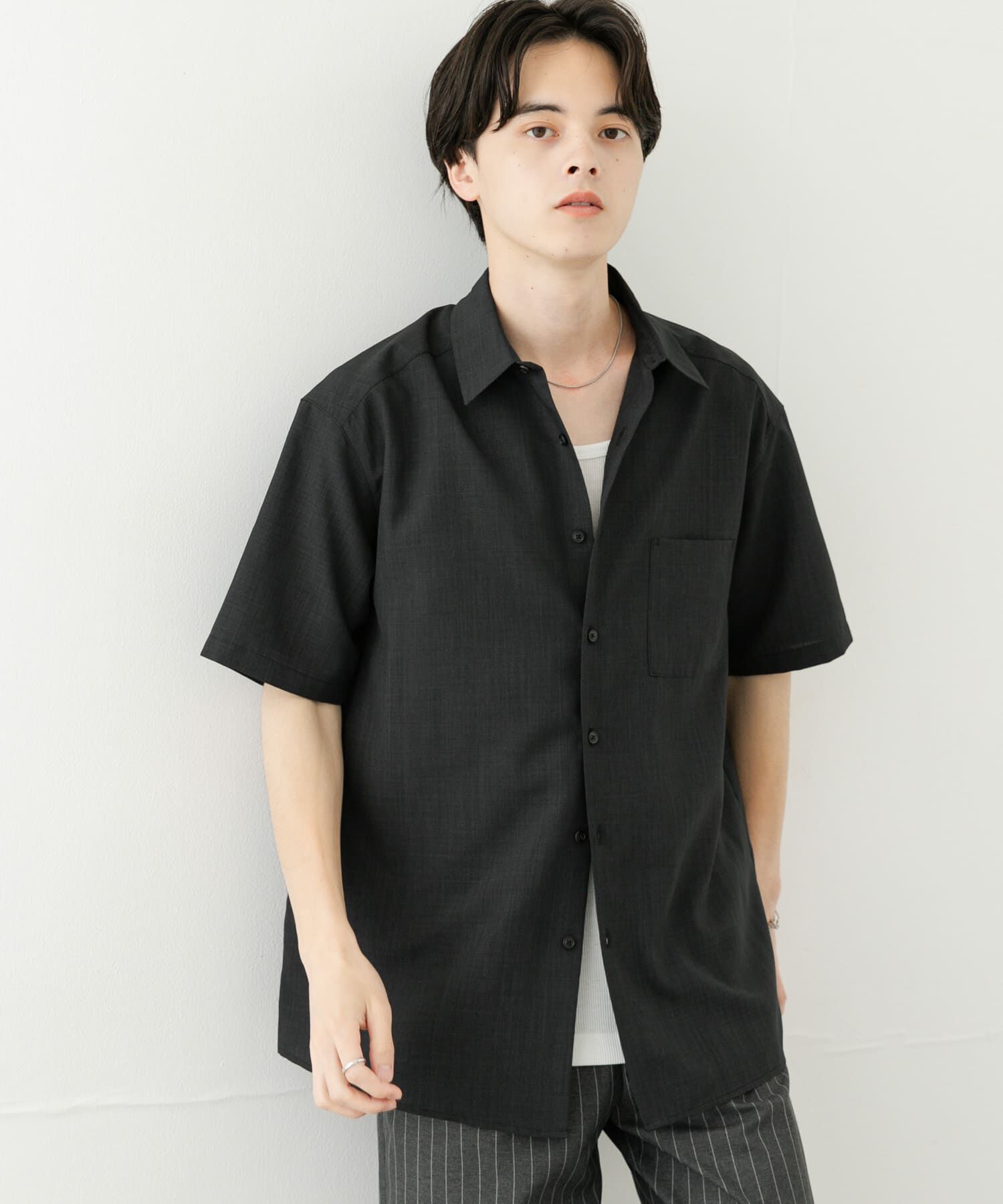 SENSE OF PLACE by URBAN RESEARCH「『ｾｯﾄｱｯﾌﾟ対応』『速乾』ｸｲｯｸﾄﾞﾗｲﾚｷﾞｭﾗｰｶﾗｰｼ 」|シャツ・ブラウス|ブラック