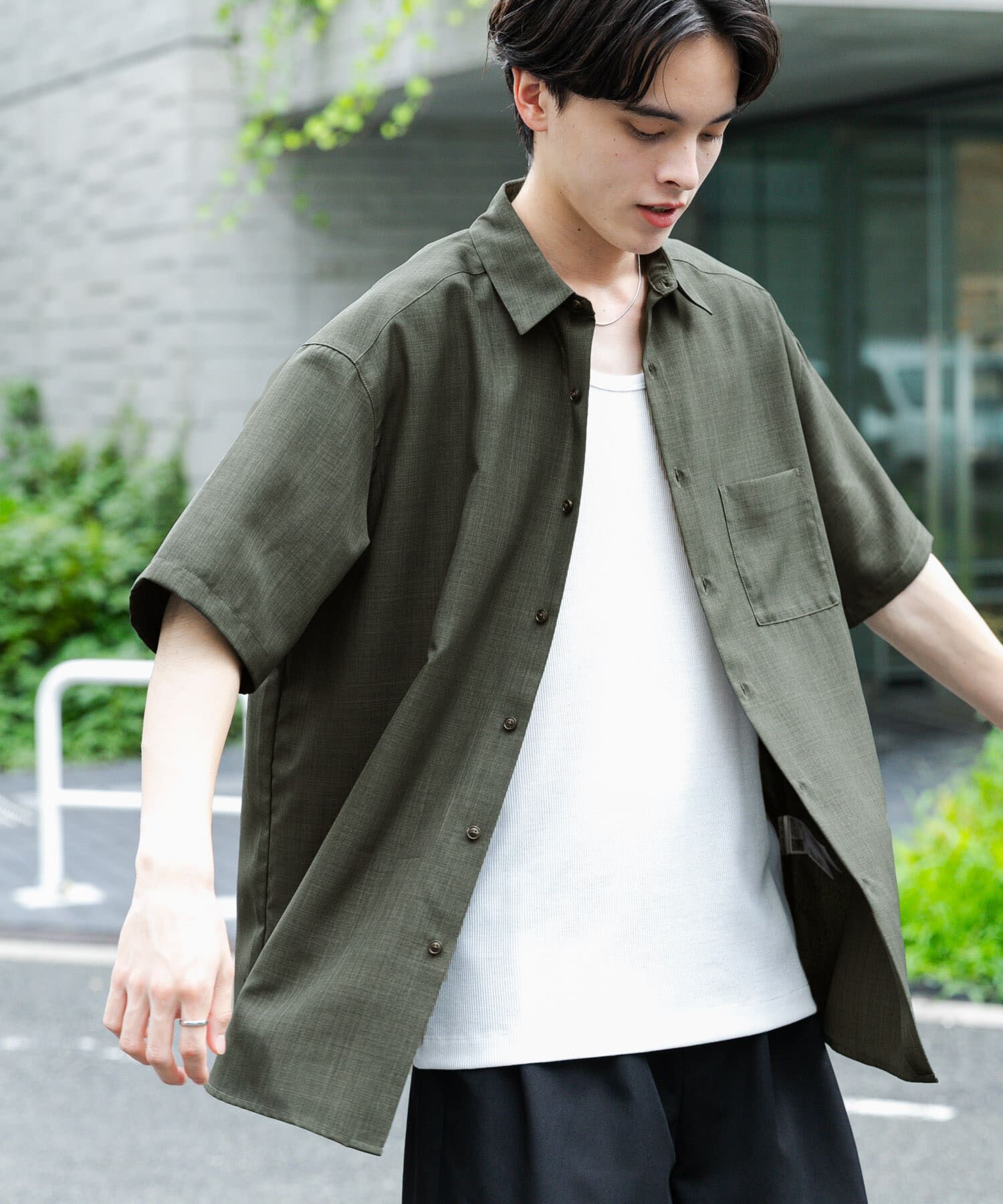 SENSE OF PLACE by URBAN RESEARCH「『ｾｯﾄｱｯﾌﾟ対応』『速乾』ｸｲｯｸﾄﾞﾗｲﾚｷﾞｭﾗｰｶﾗｰｼ 」|シャツ・ブラウス|カーキ