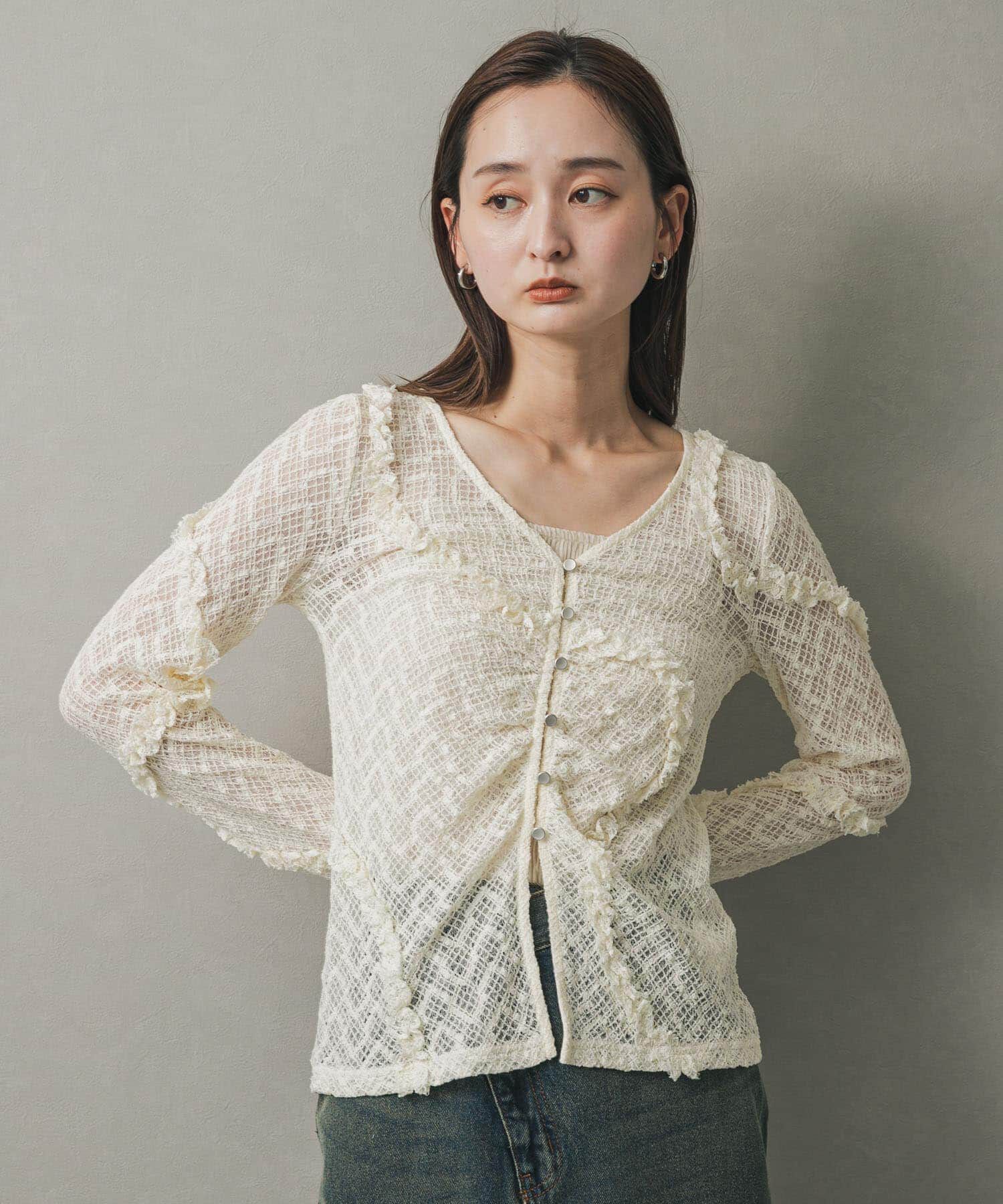SENSE OF PLACE by URBAN RESEARCH「フロントボタンレースカーディガン」|カーディガン|