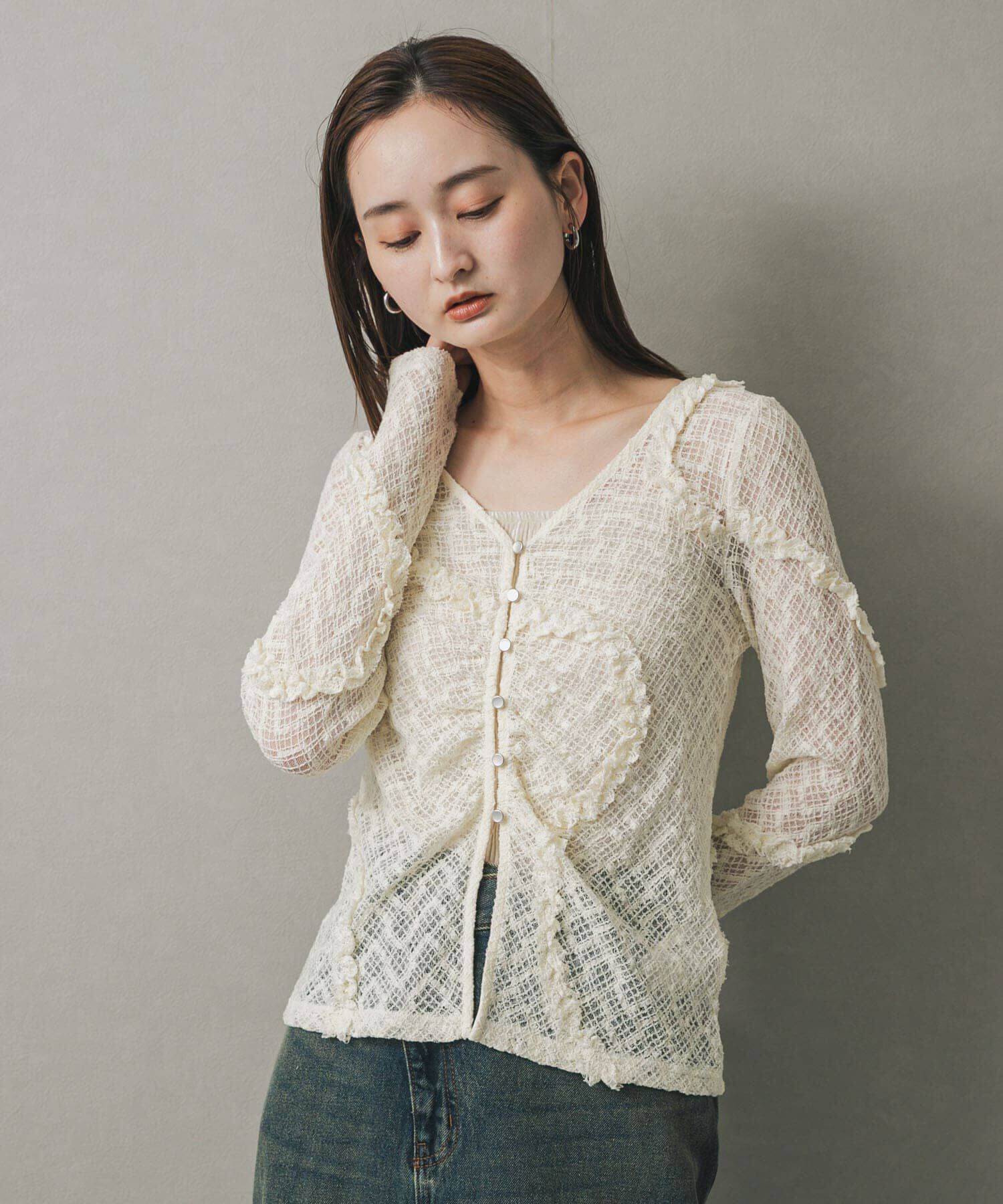 SENSE OF PLACE by URBAN RESEARCH「フロントボタンレースカーディガン」|カーディガン|