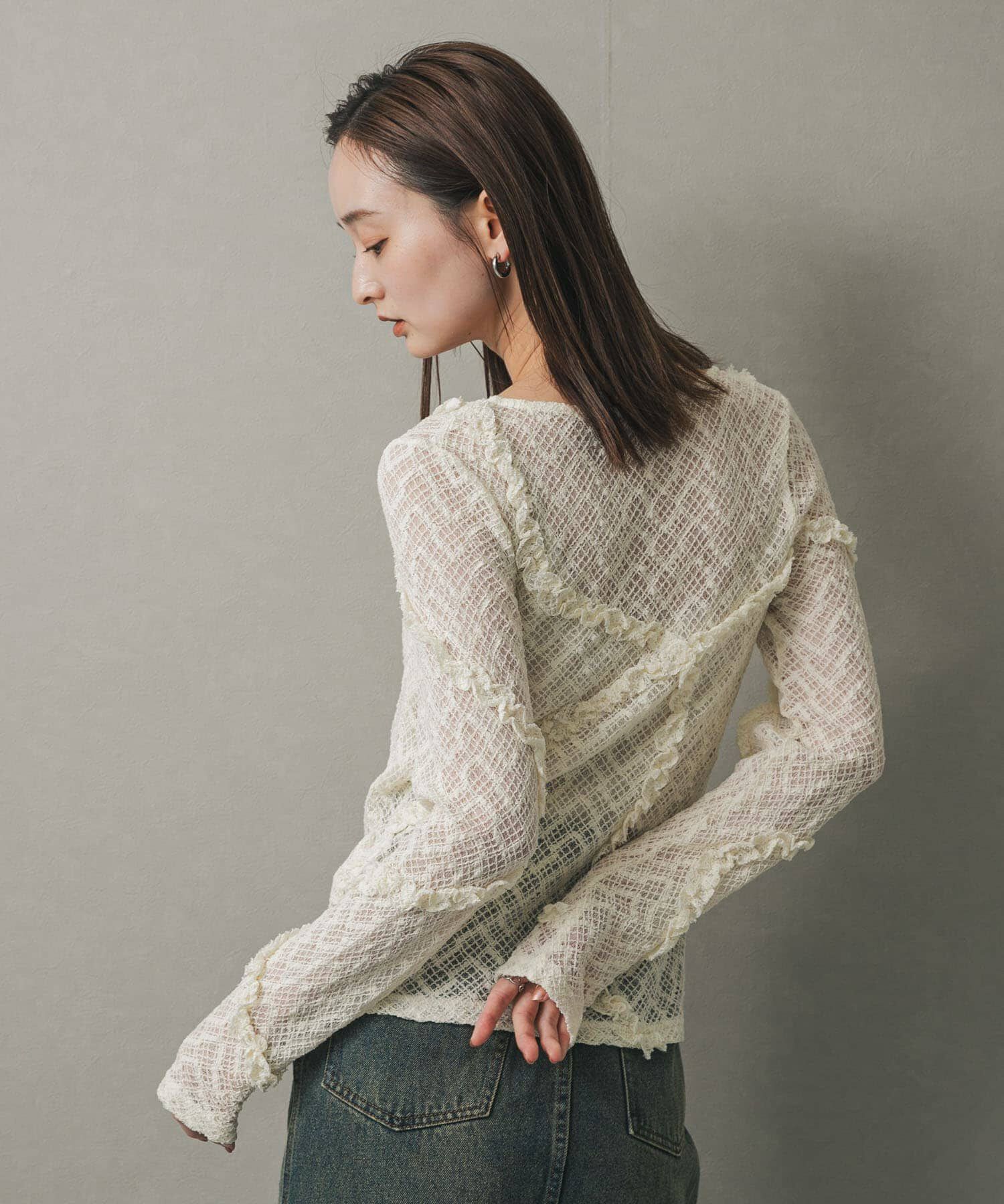 SENSE OF PLACE by URBAN RESEARCH「フロントボタンレースカーディガン」|カーディガン|