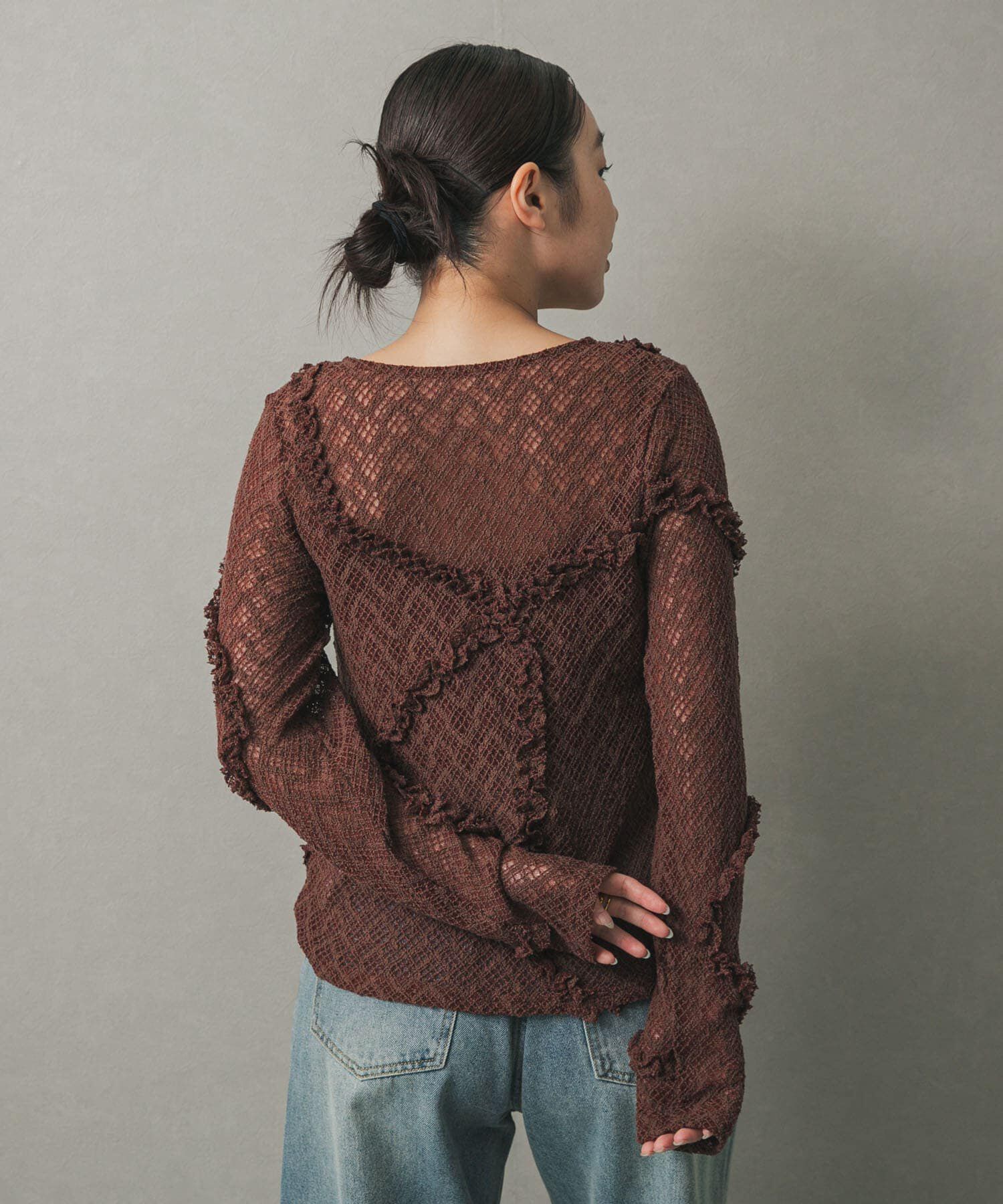 SENSE OF PLACE by URBAN RESEARCH「フロントボタンレースカーディガン」|カーディガン|