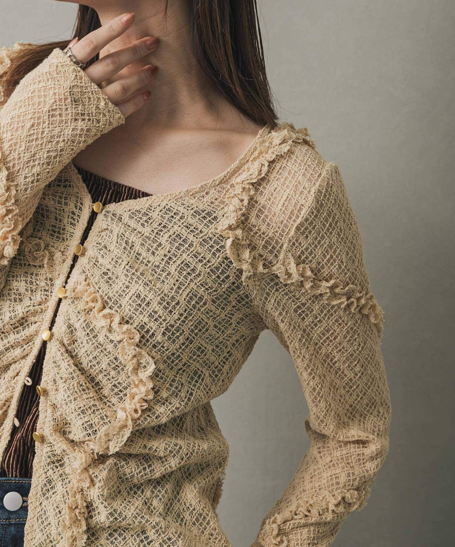 SENSE OF PLACE by URBAN RESEARCH「フロントボタンレースカーディガン」|カーディガン|