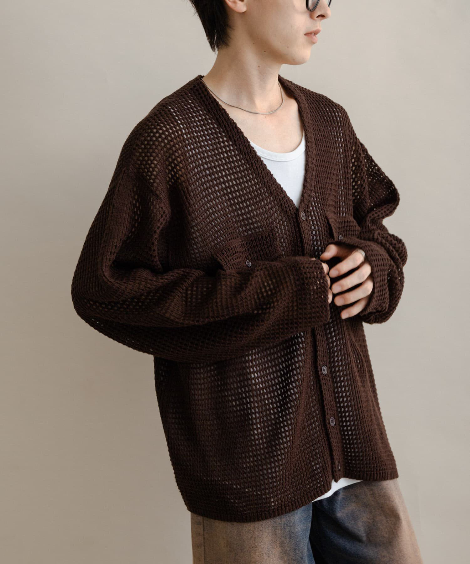 SENSE OF PLACE by URBAN RESEARCH「WポケットVネックニットカーディガン」|カーディガン|