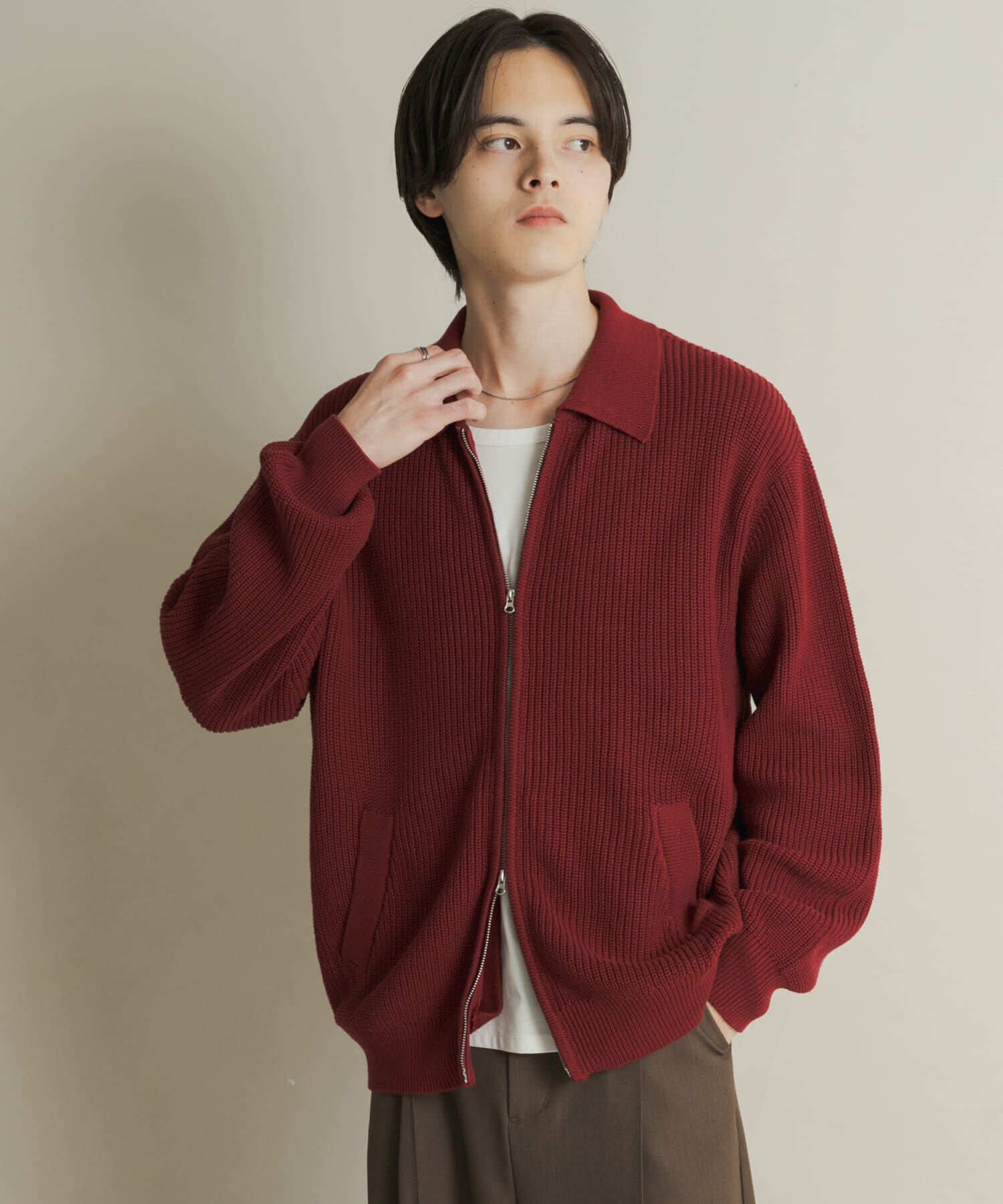 SENSE OF PLACE by URBAN RESEARCH「ダブルジップニットカーディガン」|ニット・セーター|