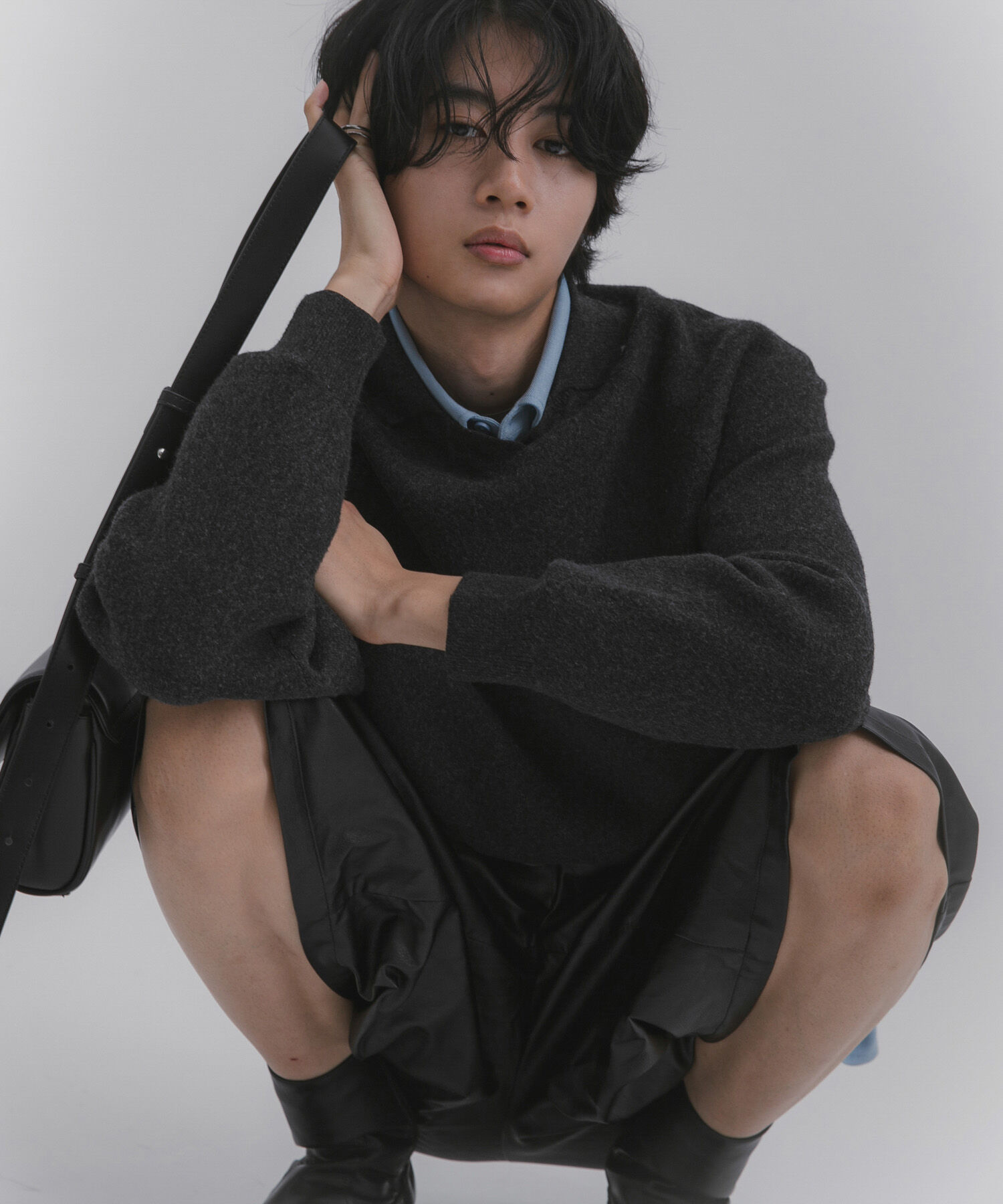 SENSE OF PLACE by URBAN RESEARCH「スウェットライクスキッパーニット」|ニット・セーター|チャコールグレー