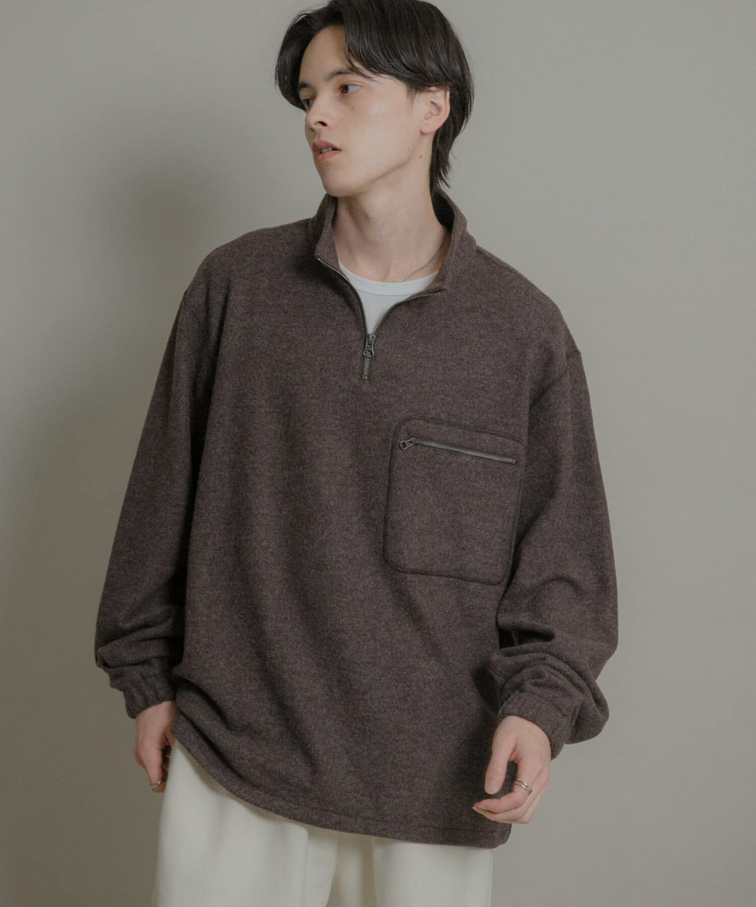 SENSE OF PLACE by URBAN RESEARCH「ウールジャージハーフZIP」|Tシャツ・カットソー|