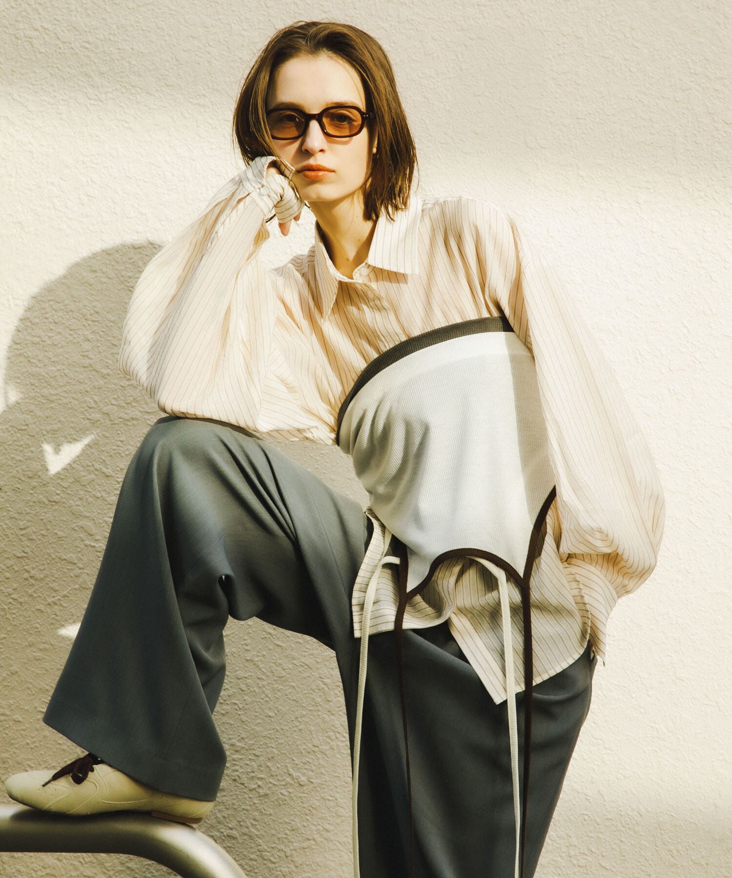 SENSE OF PLACE by URBAN RESEARCH「『接触冷感/速乾』シアーストライプアレンジシャツ」|シャツ・ブラウス|