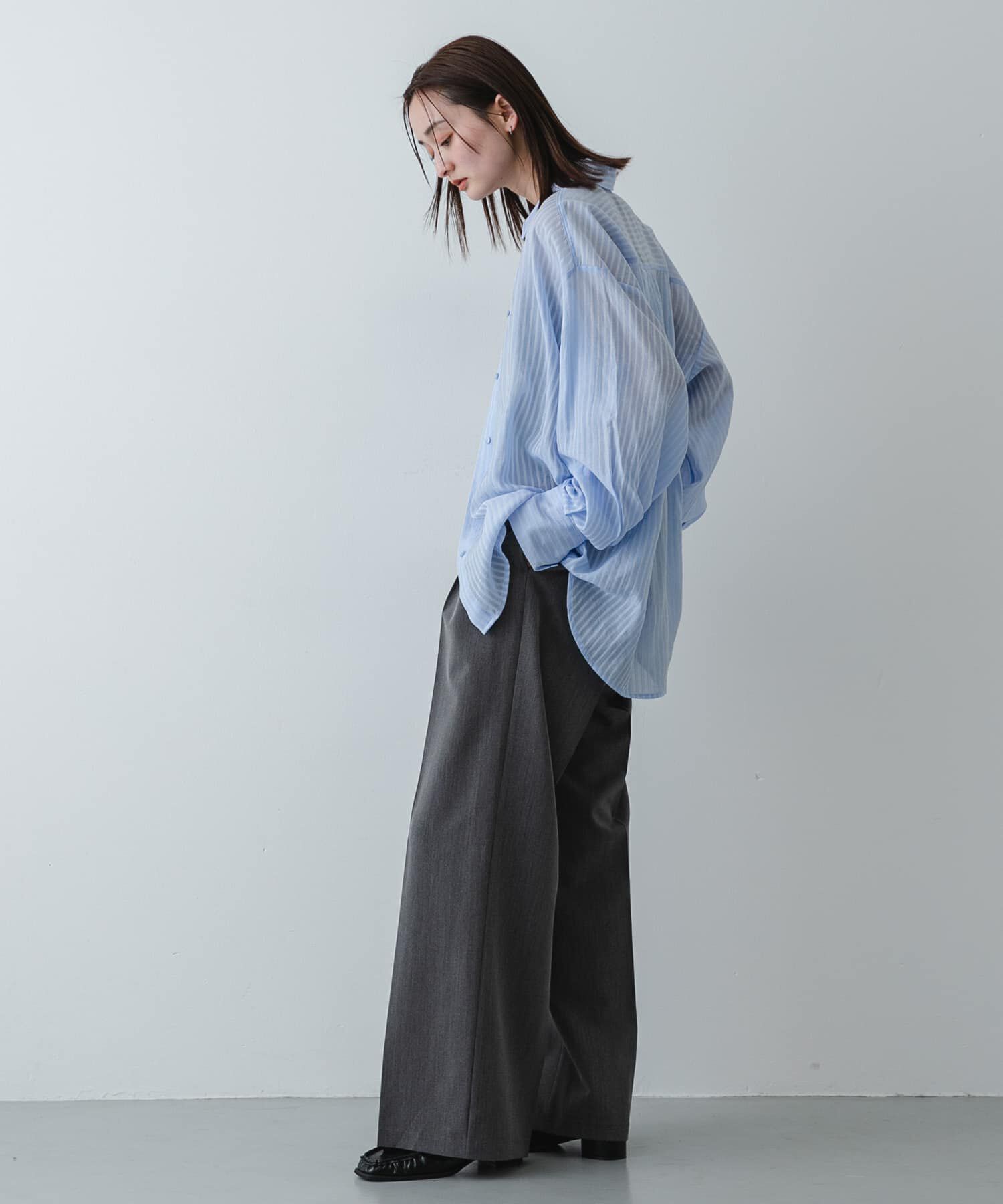 SENSE OF PLACE by URBAN RESEARCH「『接触冷感/速乾』シアーストライプアレンジシャツ」|シャツ・ブラウス|