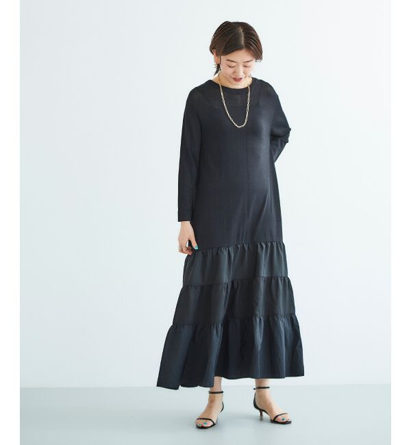 le.coeur blanc「《手洗い可能》TORRAZZO DONNAニットドッキングワンピース」|ワンピース|