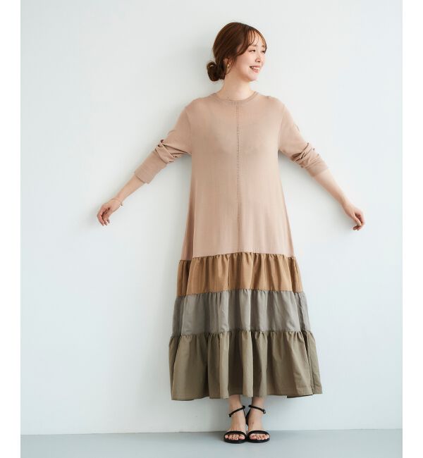 le.coeur blanc「《手洗い可能》TORRAZZO DONNAニットドッキングワンピース」|ワンピース|