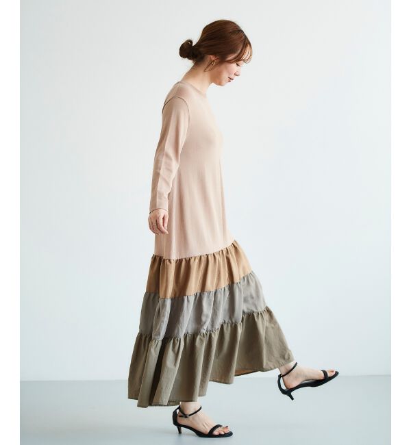 le.coeur blanc「《手洗い可能》TORRAZZO DONNAニットドッキングワンピース」|ワンピース|