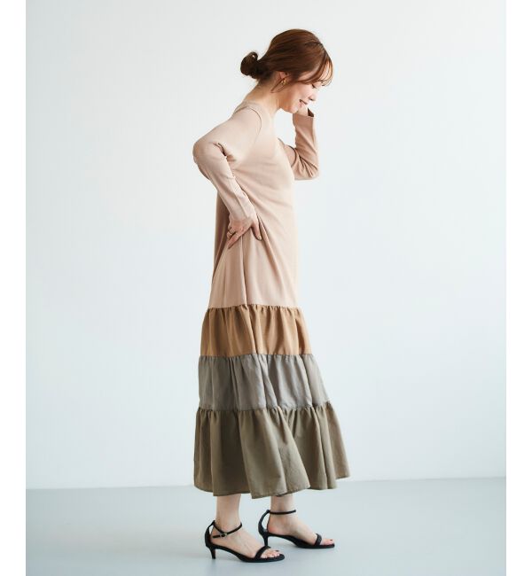 le.coeur blanc「《手洗い可能》TORRAZZO DONNAニットドッキングワンピース」|ワンピース|