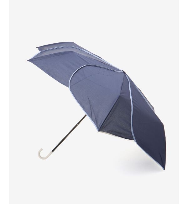 le.coeur blanc「バイカラーパイピングミニコンパクト折りたたみ傘」|傘|ネイビー