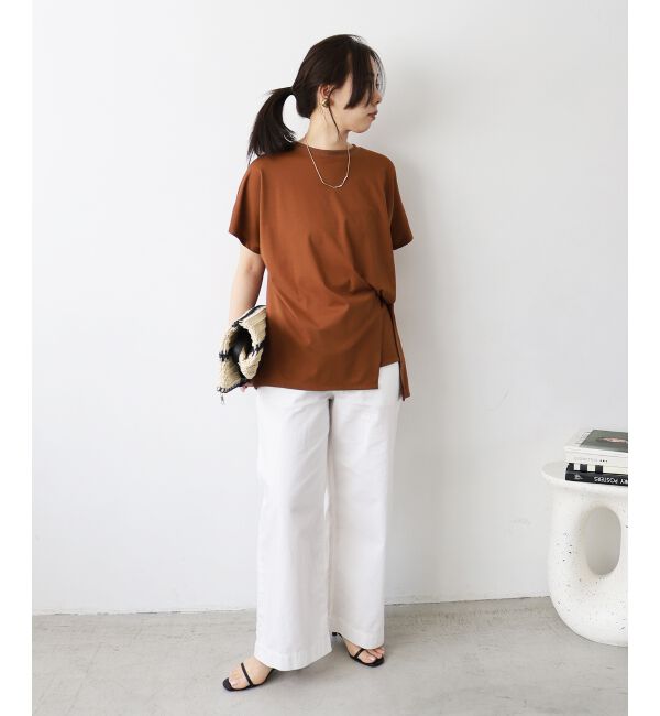  「《軽めな素材で夏も快適》ライトオンスデニムワイドパンツ」|デニム|