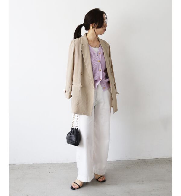  「《軽めな素材で夏も快適》ライトオンスデニムワイドパンツ」|デニム|