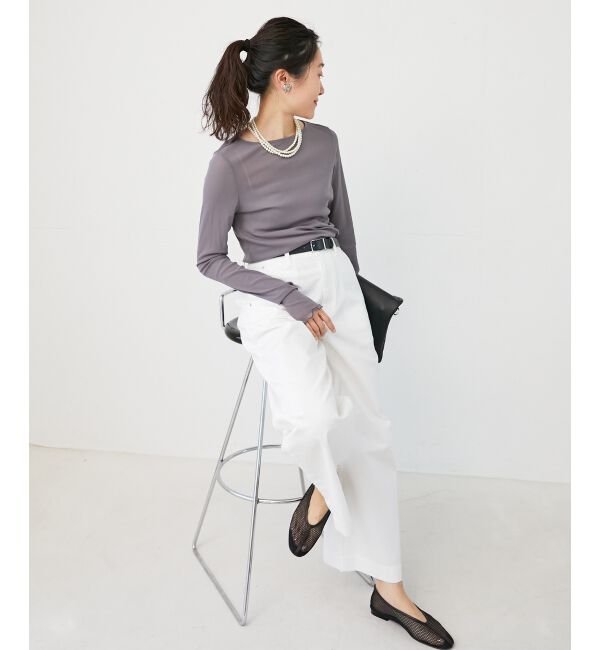  「《軽めな素材で夏も快適》ライトオンスデニムワイドパンツ」|デニム|