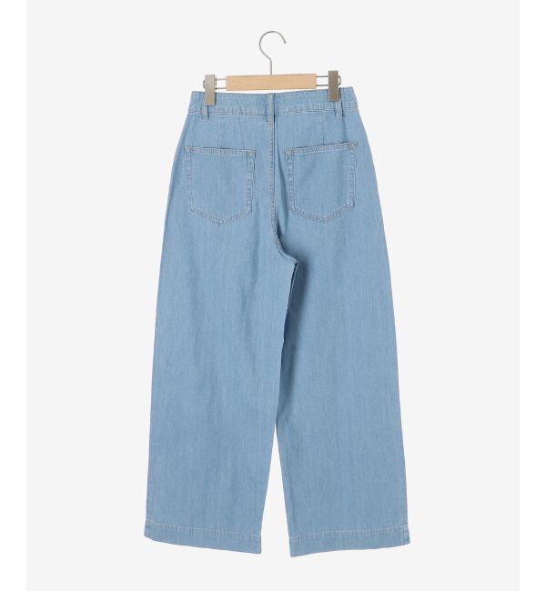  「《軽めな素材で夏も快適》ライトオンスデニムワイドパンツ」|デニム|