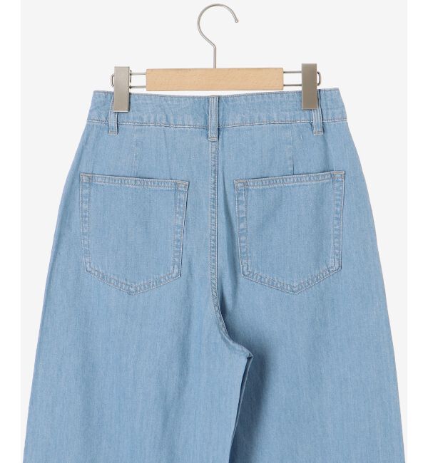  「《軽めな素材で夏も快適》ライトオンスデニムワイドパンツ」|デニム|