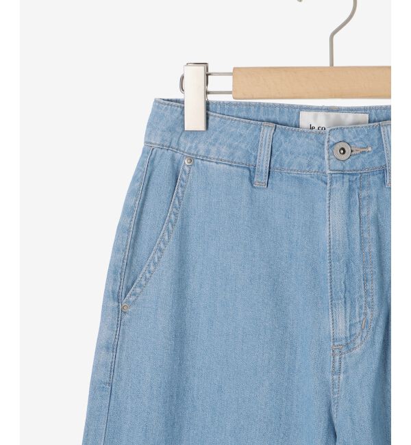  「《軽めな素材で夏も快適》ライトオンスデニムワイドパンツ」|デニム|