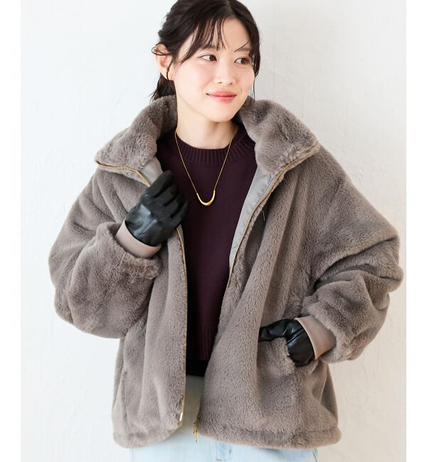  「ギャザーフェイクレザーグローブ」|手袋|