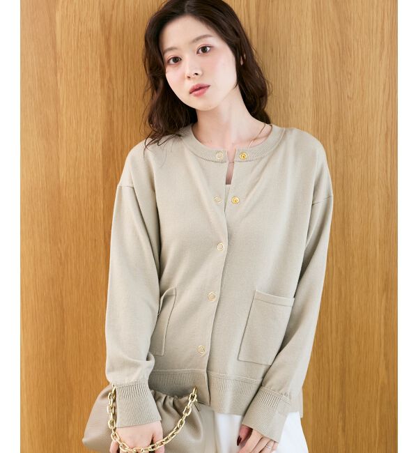  「リングボタンクルーカーディガン」|カーディガン|