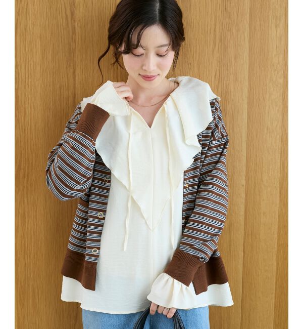  「リングボタンクルーカーディガン」|カーディガン|