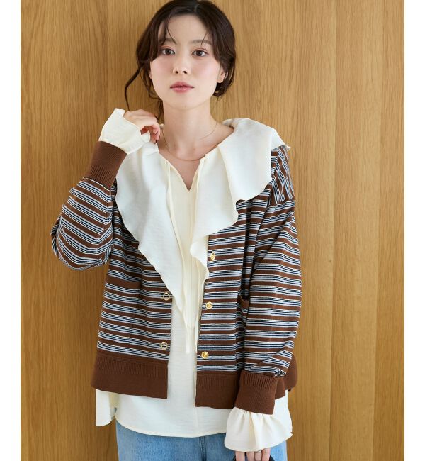  「リングボタンクルーカーディガン」|カーディガン|
