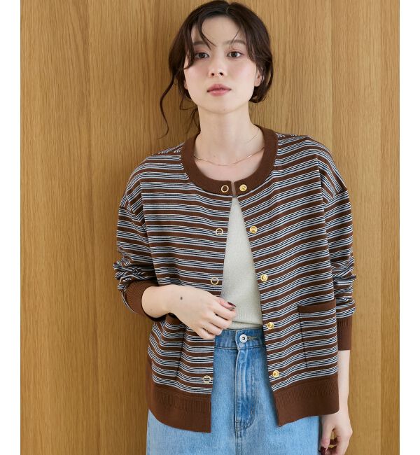  「リングボタンクルーカーディガン」|カーディガン|